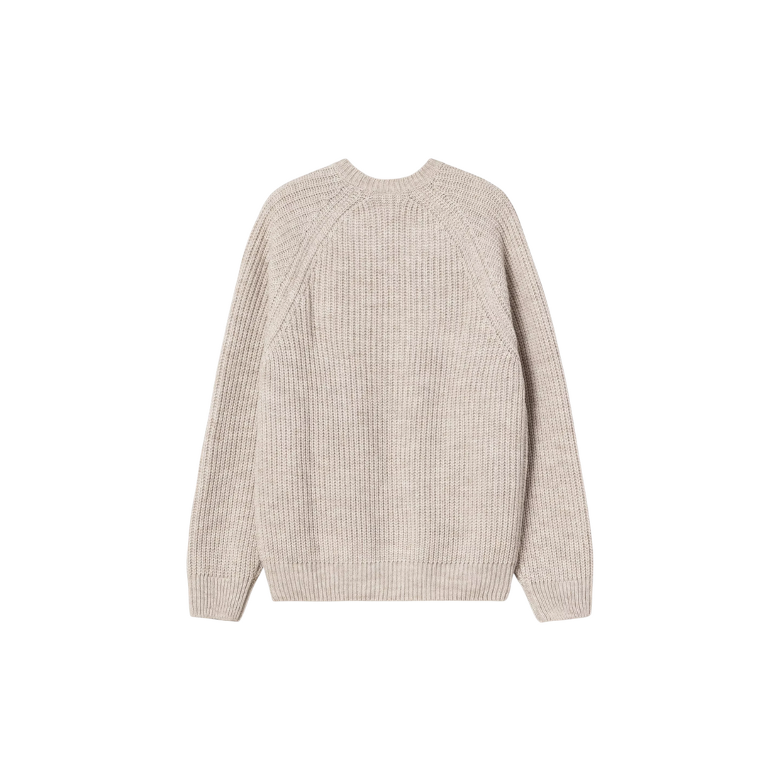 Pull Carhartt WIP Firth en maille texturée couleur Fleur de Sel avec manches raglan, vue arrière