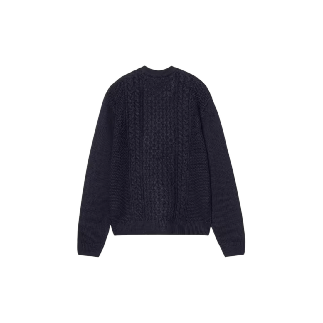 Pull Born2ride Carhartt WIP Caster en maille torsadée épaisse bleu marine avec col rond