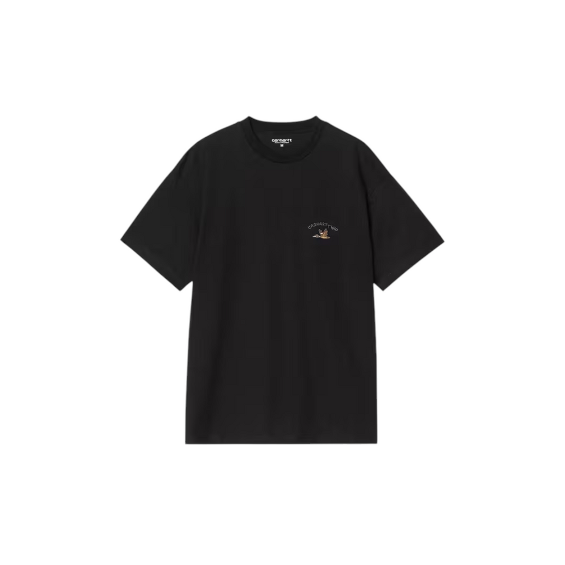 T-shirt noir Born2ride Carhartt WIP en coton biologique avec petit motif de canard animé sur la poitrine