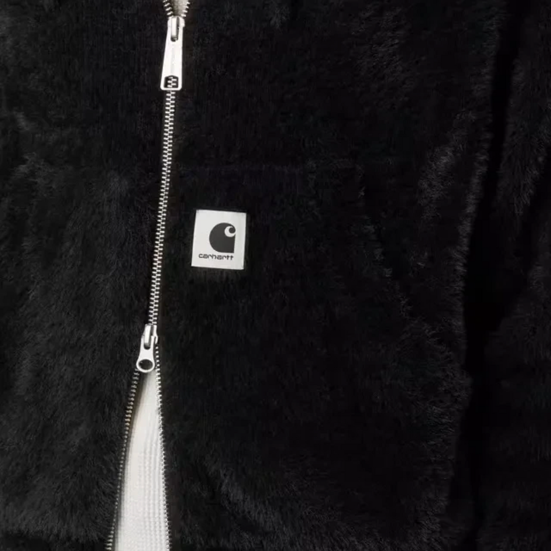 Veste zippée femme Born2ride Carhartt WIP Maine Active en maille noire texturée avec logo sur la poche