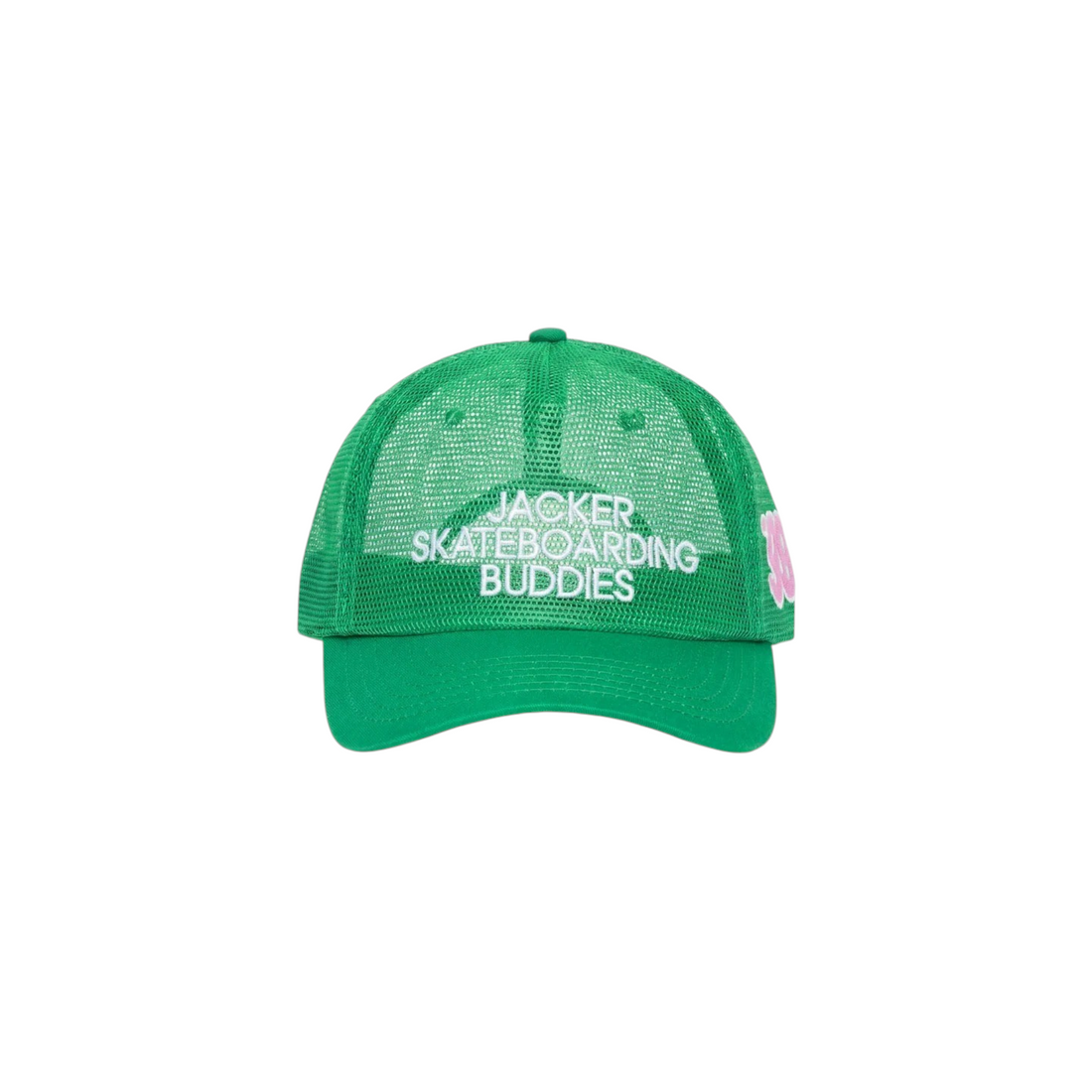 Casquette Born2ride Jacker Jsb 5 panneaux verte avec filet respirant et broderie blanche sur le devant