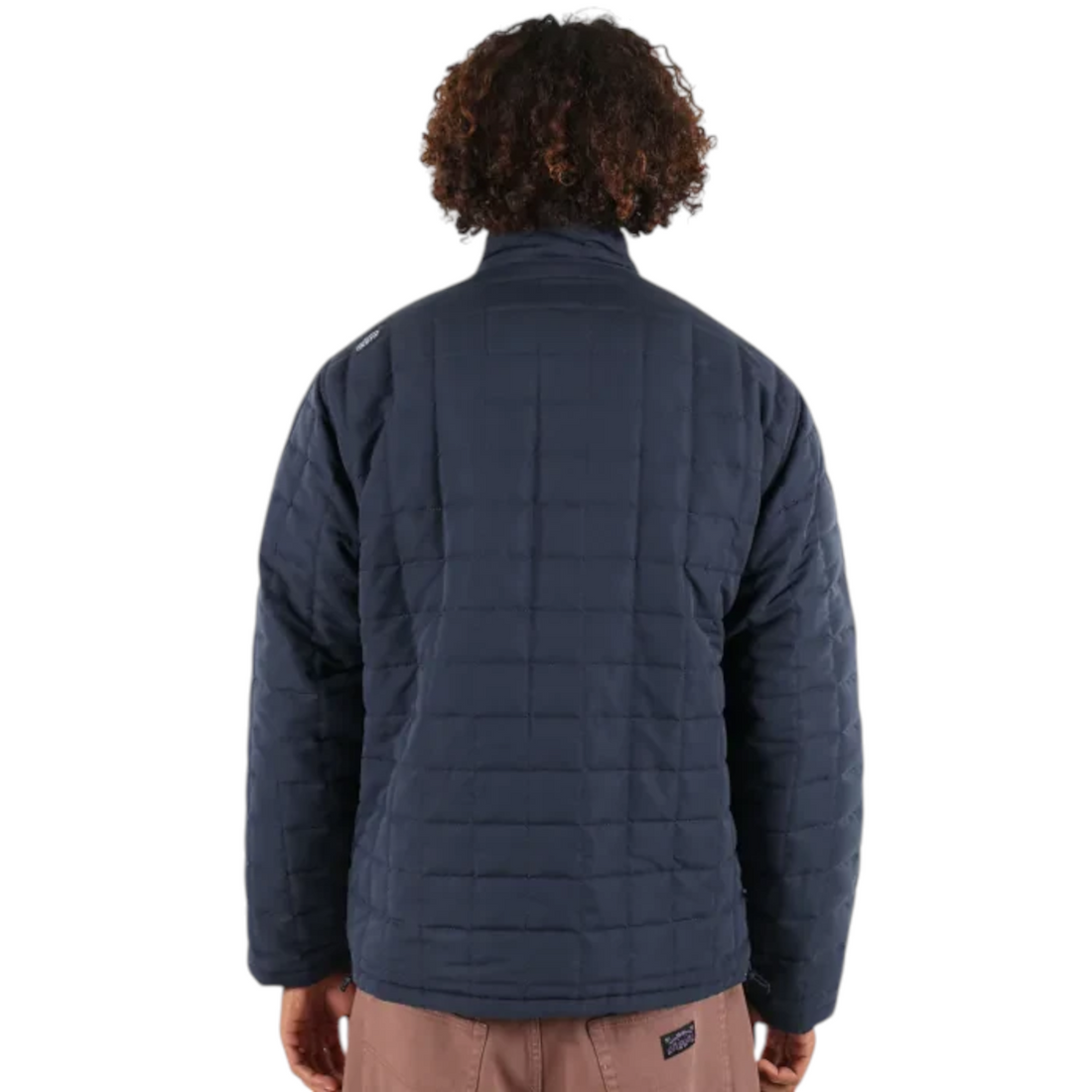 Doudoune réversible Born2ride Oxbow Switch-wrm bleu marine matelassée vue de dos portée par un homme