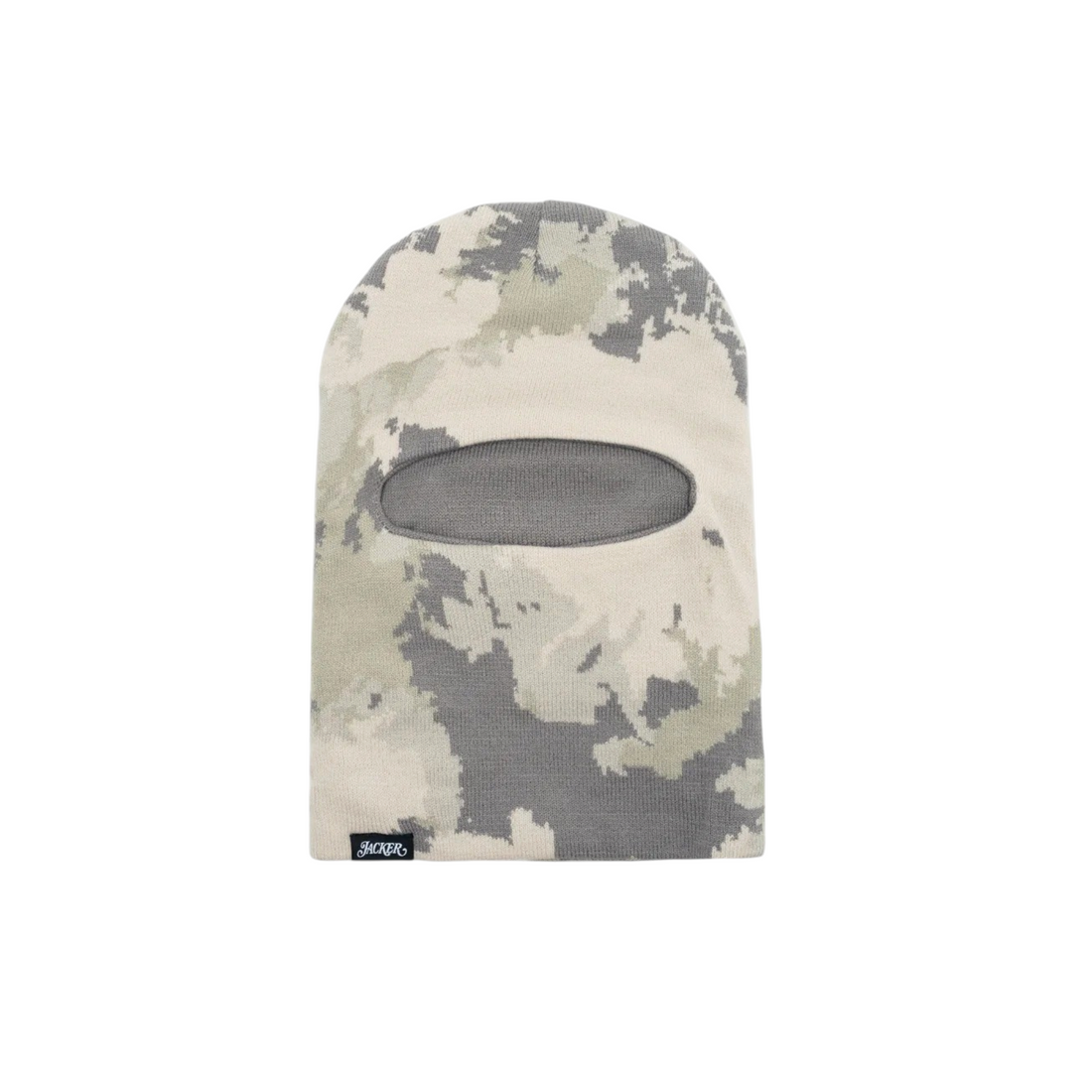 Cagoule Born2ride Jacker N°1890 en acrylique avec motif camouflage gris et blanc, style streetwear unisexe.