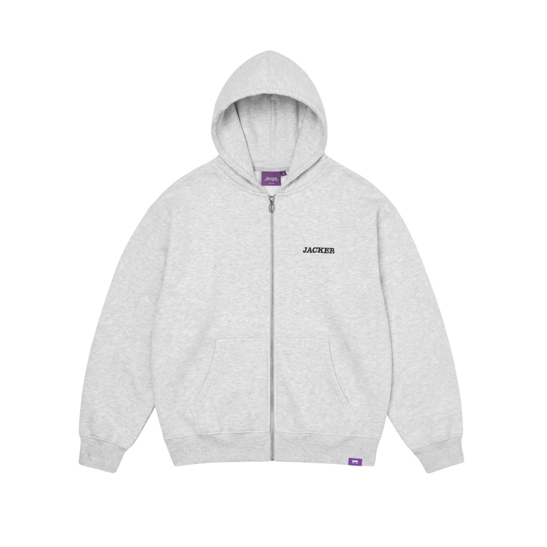 Sweat à capuche zippé Born2ride Jacker Notorious en coton épais gris chiné avec logo sur la poitrine