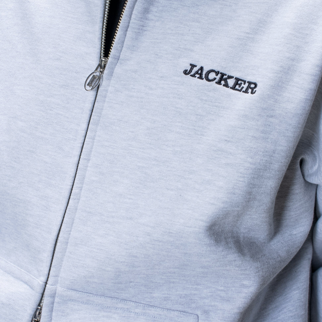 Sweat à capuche zippé gris Born2ride Jacker Notorious en coton épais avec logo brodé sur la poitrine
