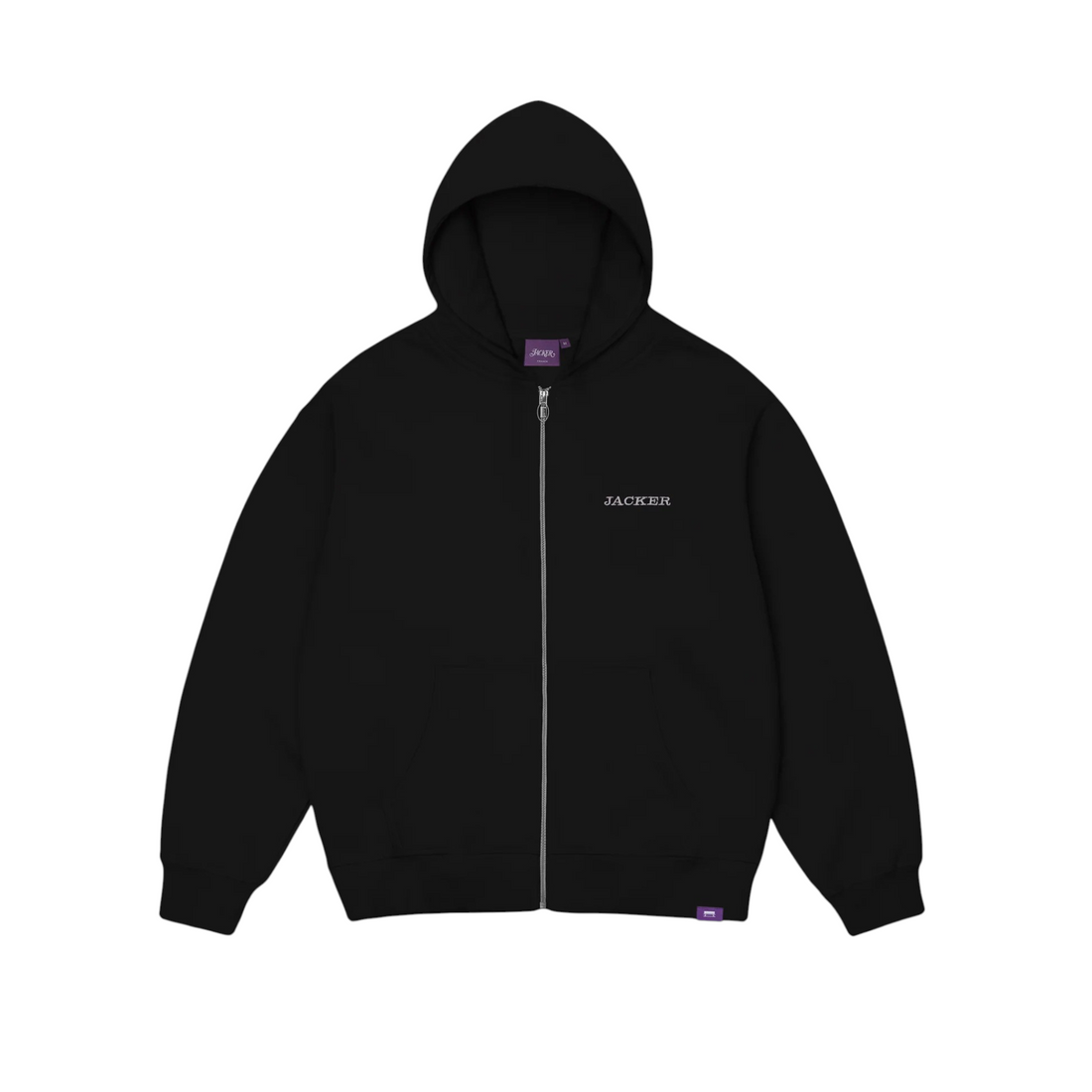 Sweat à capuche zippé noir Born2ride Jacker Notorious en coton épais avec logo brodé sur la poitrine