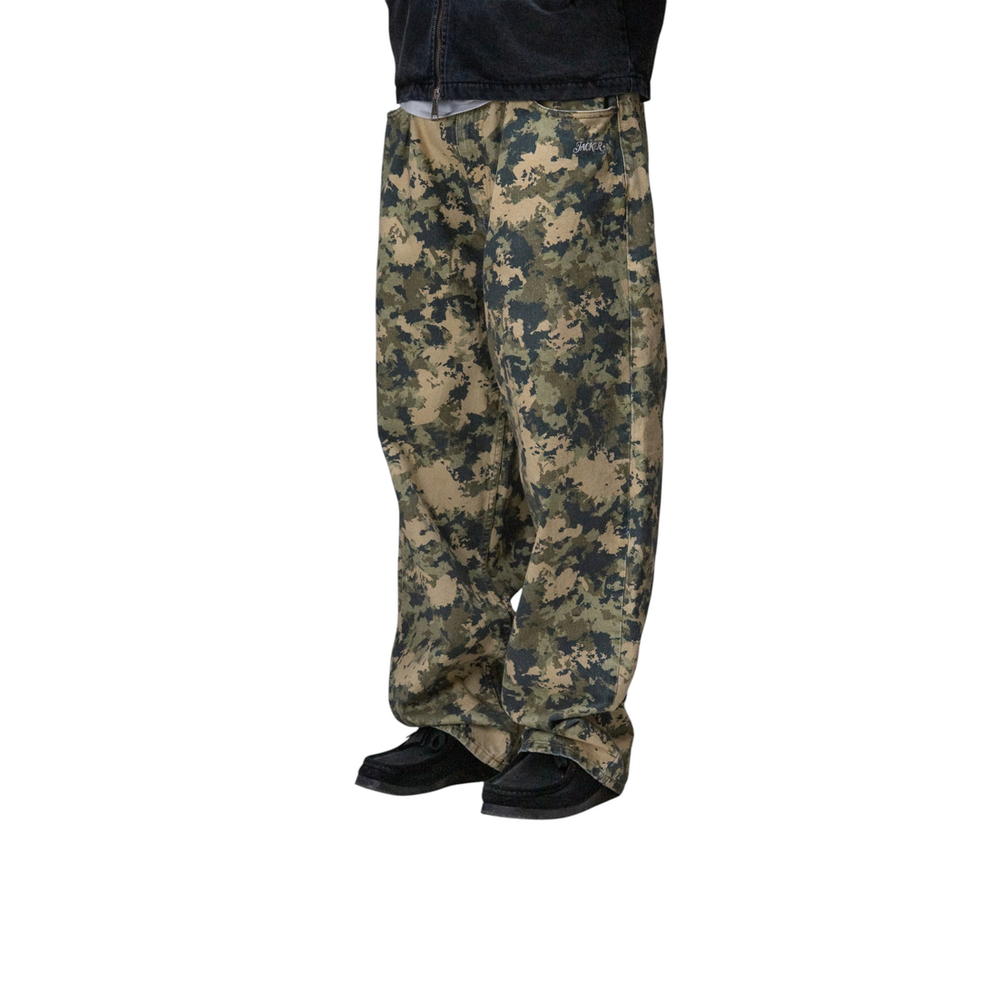 Pantalon baggy unisexe Born2ride Jacker N°1890 en coton avec motif camouflage, coupe large style streetwear