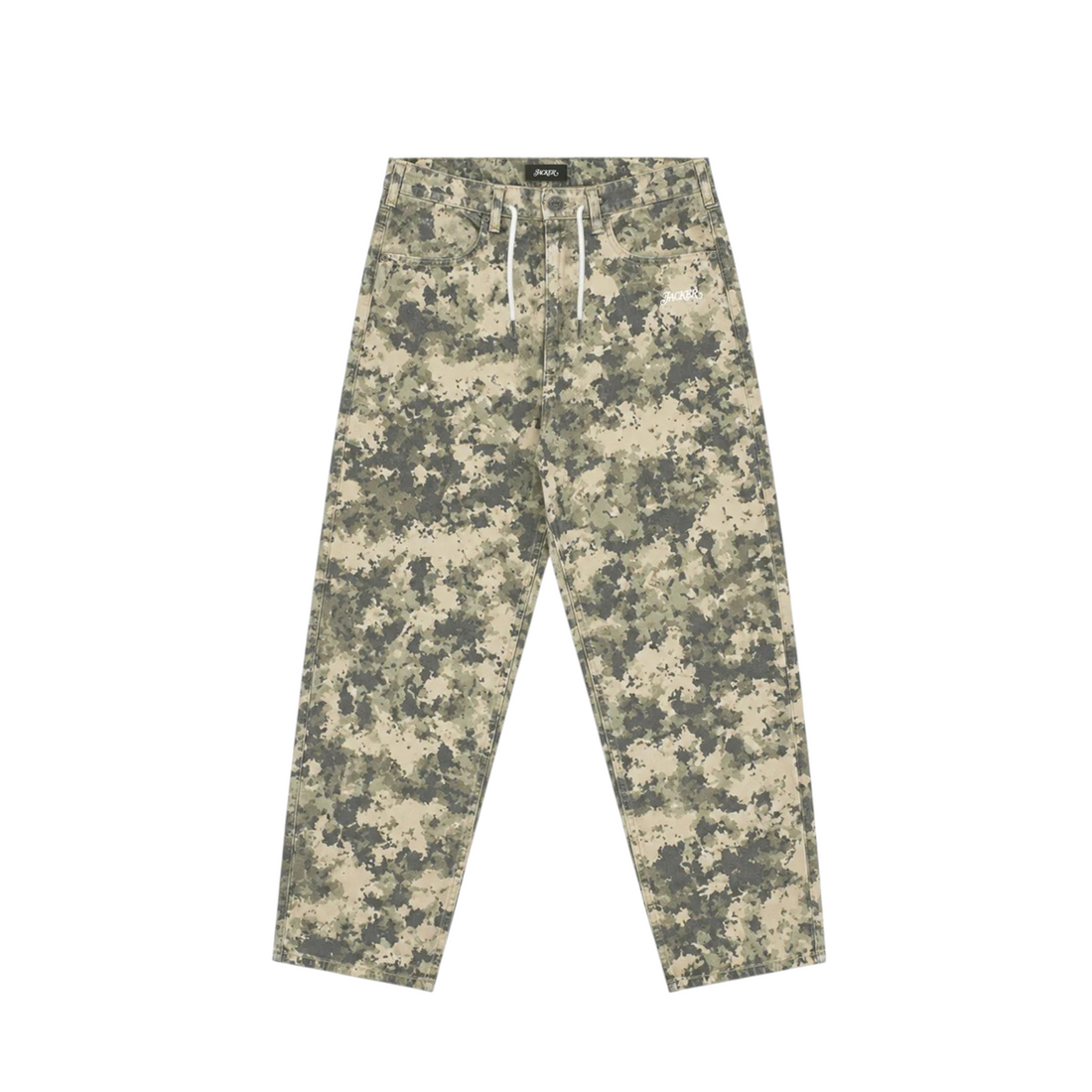 Pantalon baggy unisexe Born2ride Jacker N°1890 en coton avec motif camouflage vert et beige