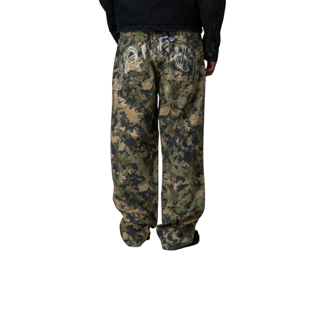Pantalon baggy unisexe Born2ride Jacker N°1890 en coton camouflage avec détails graphiques sur les poches arrière