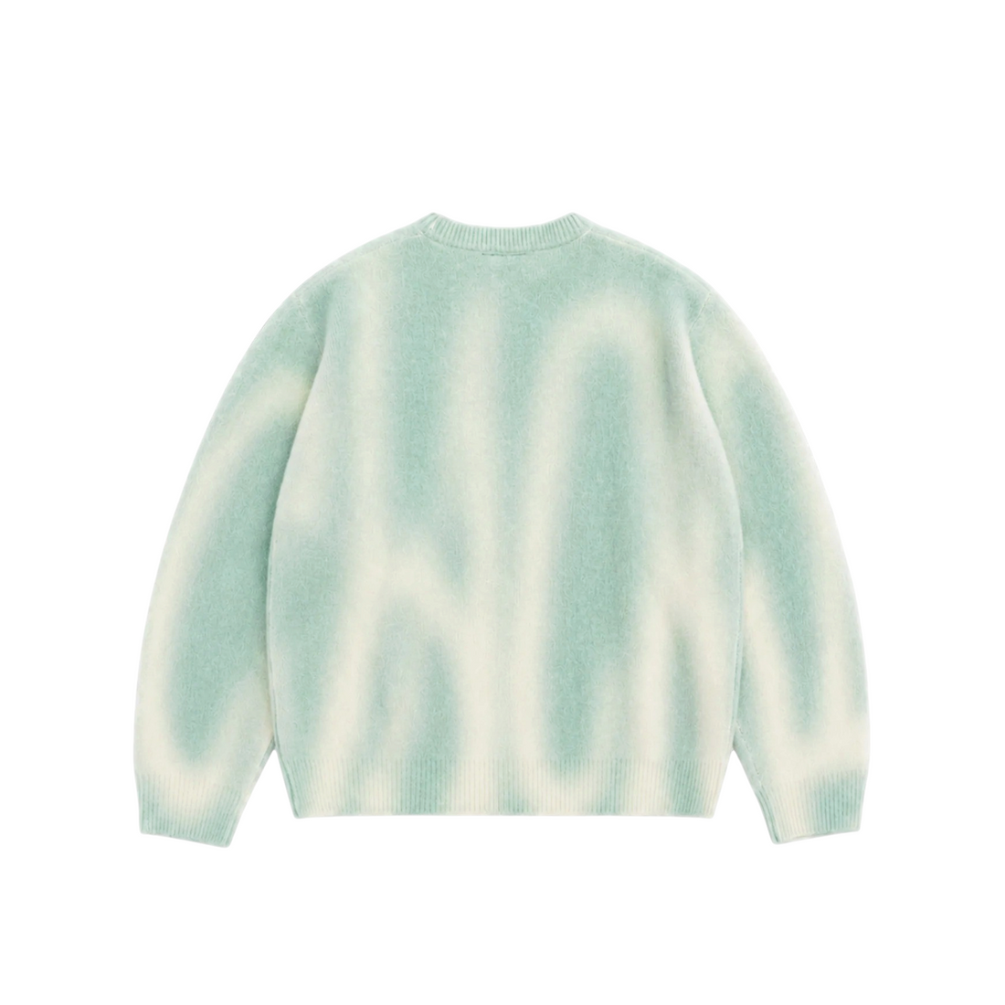 Pull en maille Born2ride Jacker Blur Knit vert menthe et blanc avec motif abstrait all-over en laine mérinos
