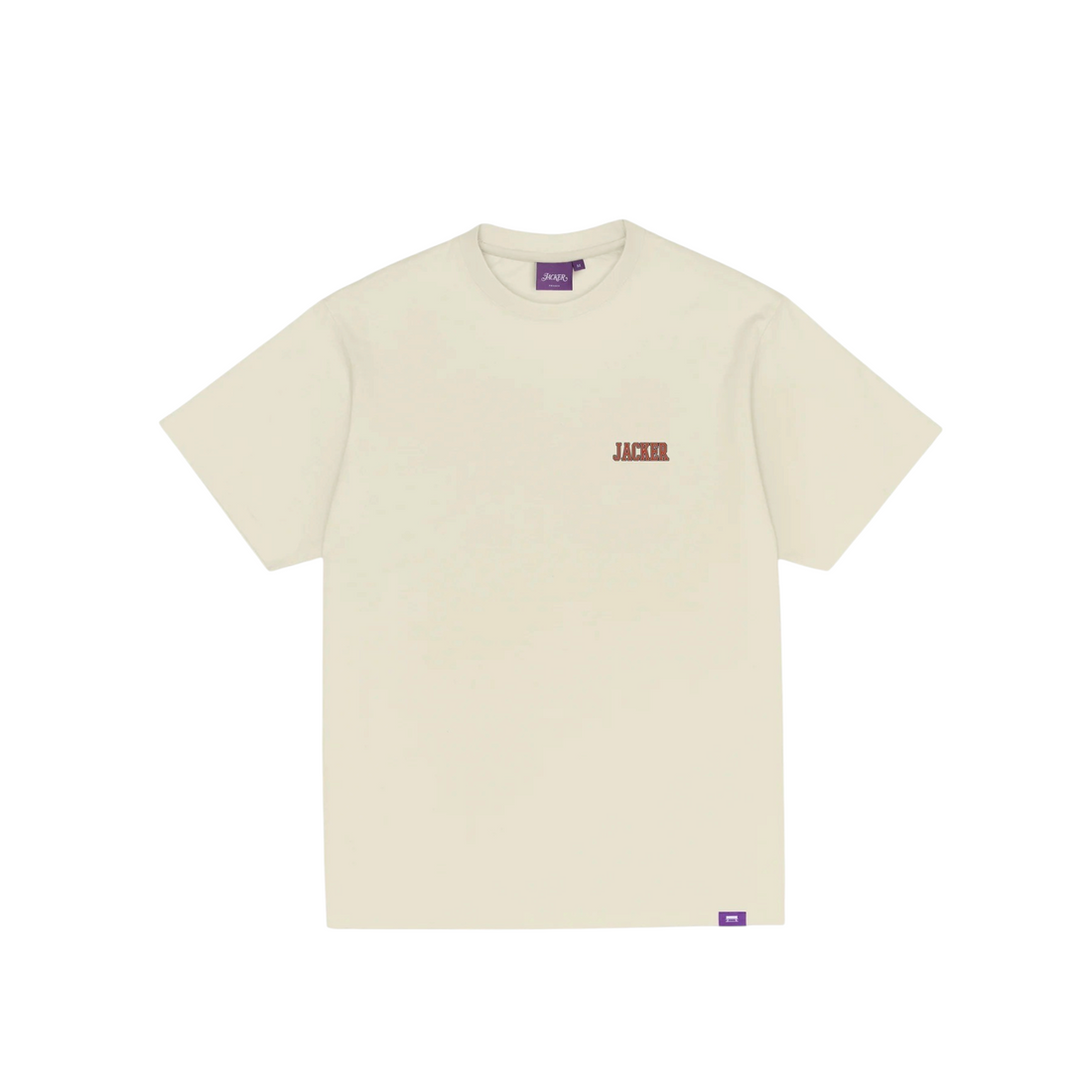 T-shirt unisexe Born2ride Jacker Instinct en coton épais beige avec logo sérigraphié sur la poitrine