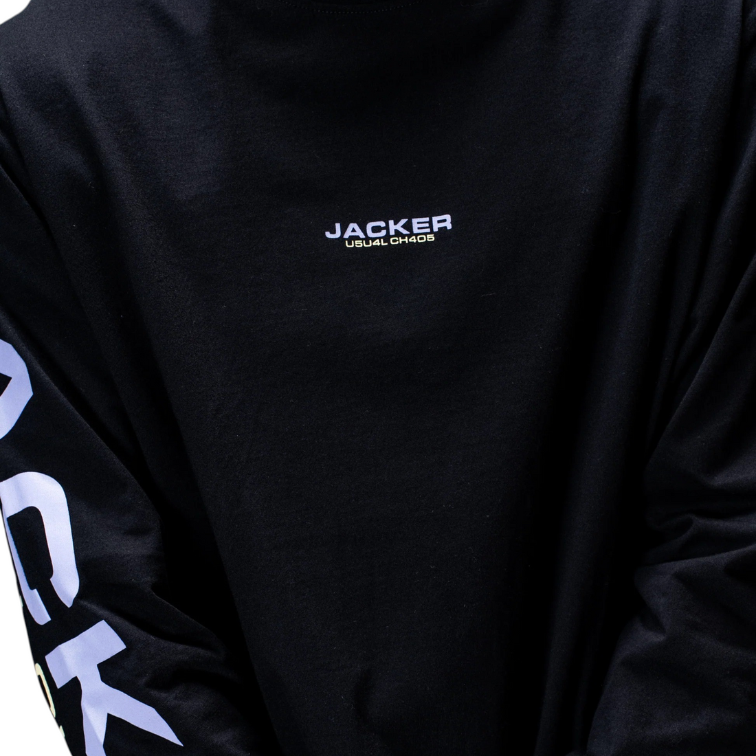 T-shirt manches longues Born2ride Jacker Mk-Ultra noir en coton épais avec logo graphique blanc sur la poitrine