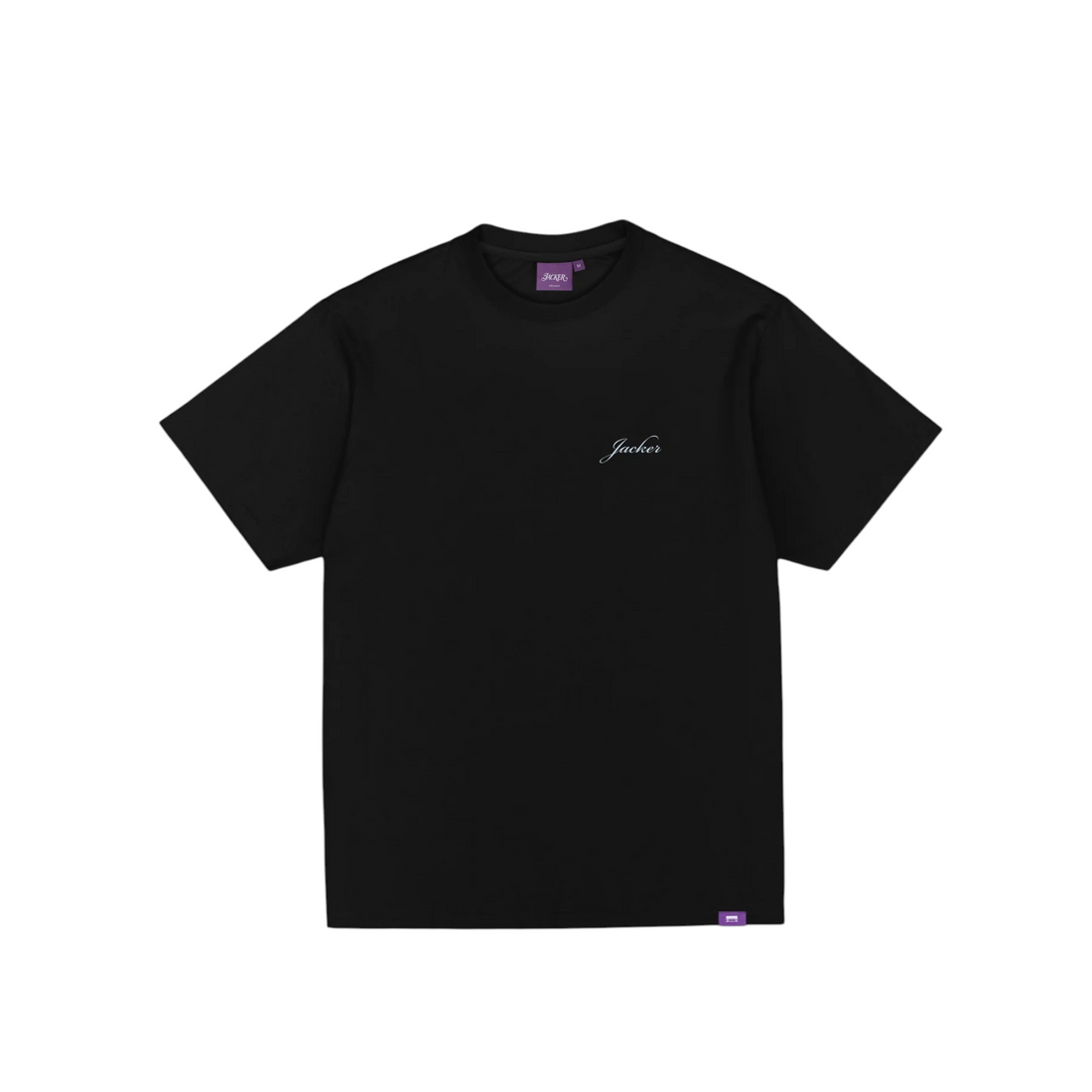 T-shirt noir en coton épais Jacker D.birds Cooper avec logo brodé, disponible chez Born2ride