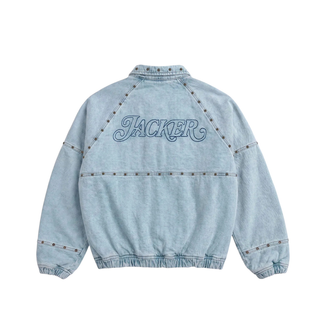 Veste en jean bleu clair Born2ride Jacker avec logo brodé au dos et finitions rivetées style streetwear