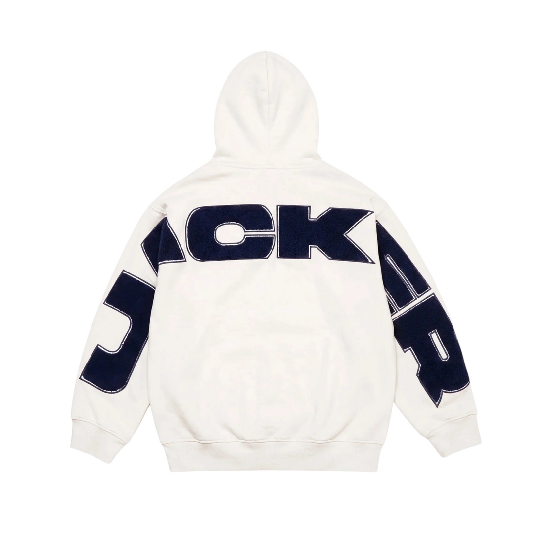 Sweat à capuche Born2ride Jacker Yetorious beige en coton épais avec grand logo contrasté au dos