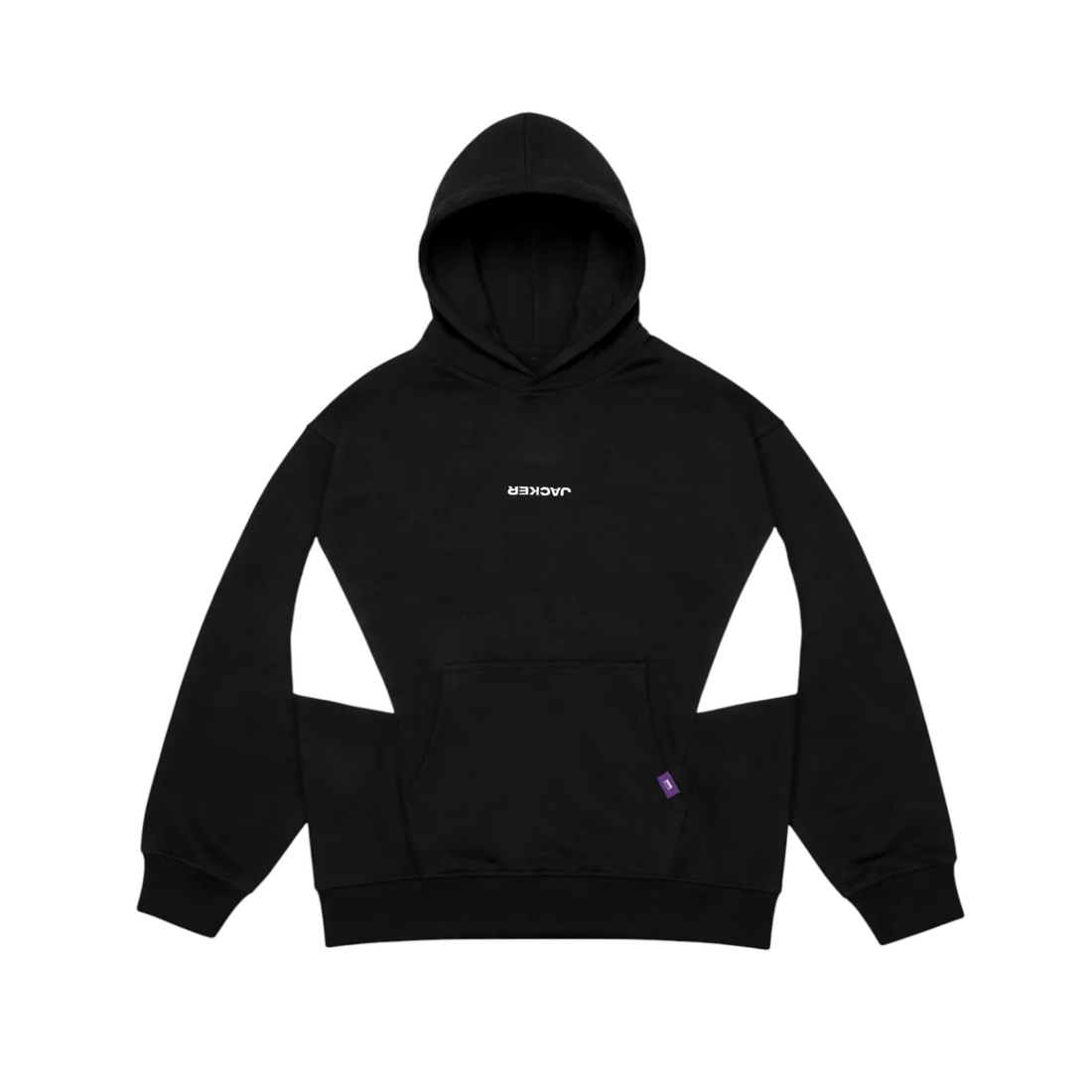 Sweat à capuche Born2ride Jacker Yetorius noir en coton épais avec empiècements blancs sur les côtés