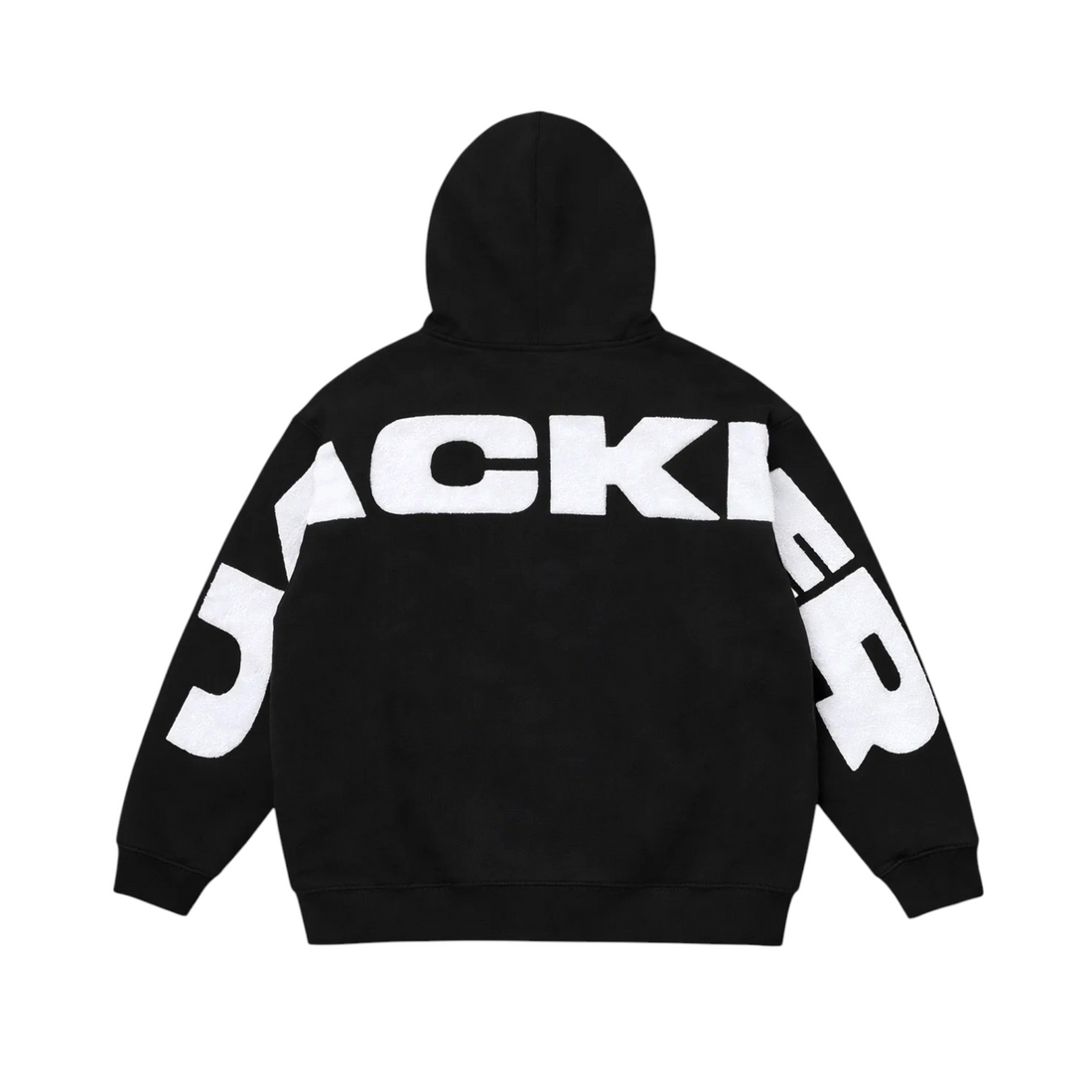 Sweat à capuche Born2ride Jacker Yetorius noir en coton épais avec logo blanc imposant au dos