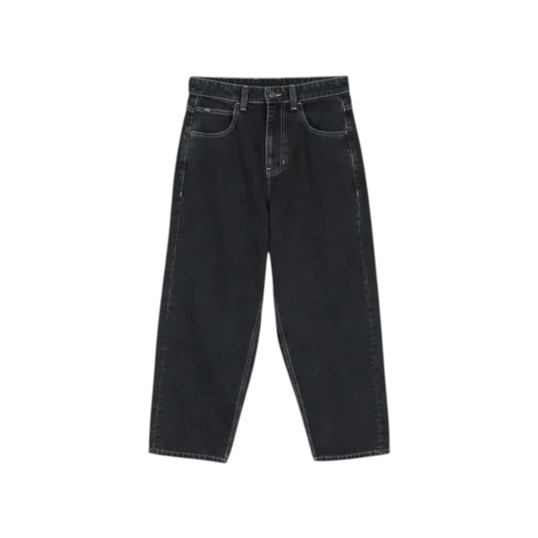Jean baggy unisexe Born2ride Oxbow Spell-pt en coton noir délavé avec surpiqûres contrastées