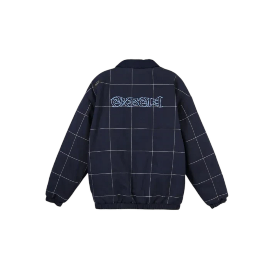 Veste homme Born2ride Oxbow Carter bleu marine à carreaux blancs avec logo brodé au dos en coton biologique