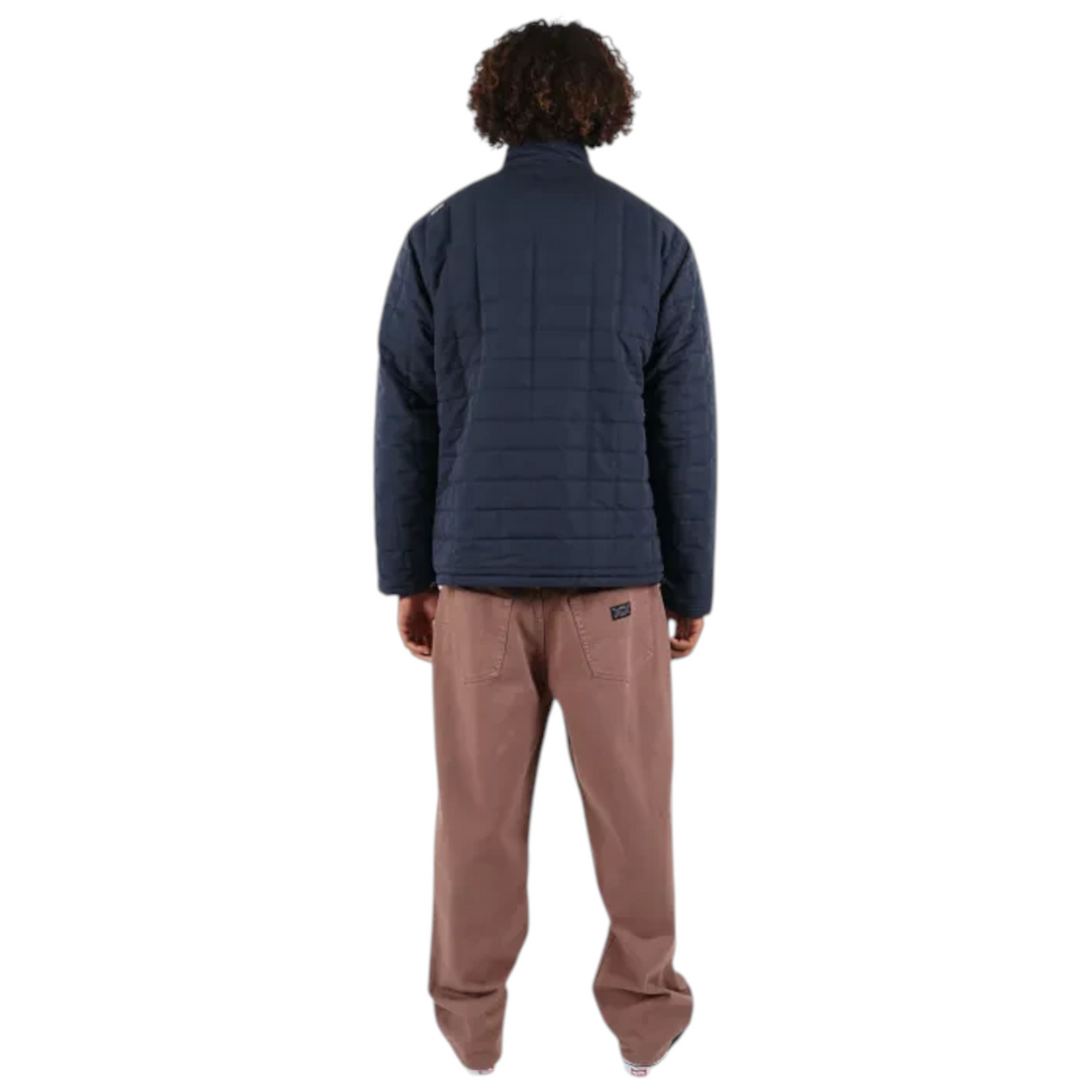 Homme portant la doudoune réversible Born2ride Oxbow Switch-wrm bleu marine matelassée vue de dos