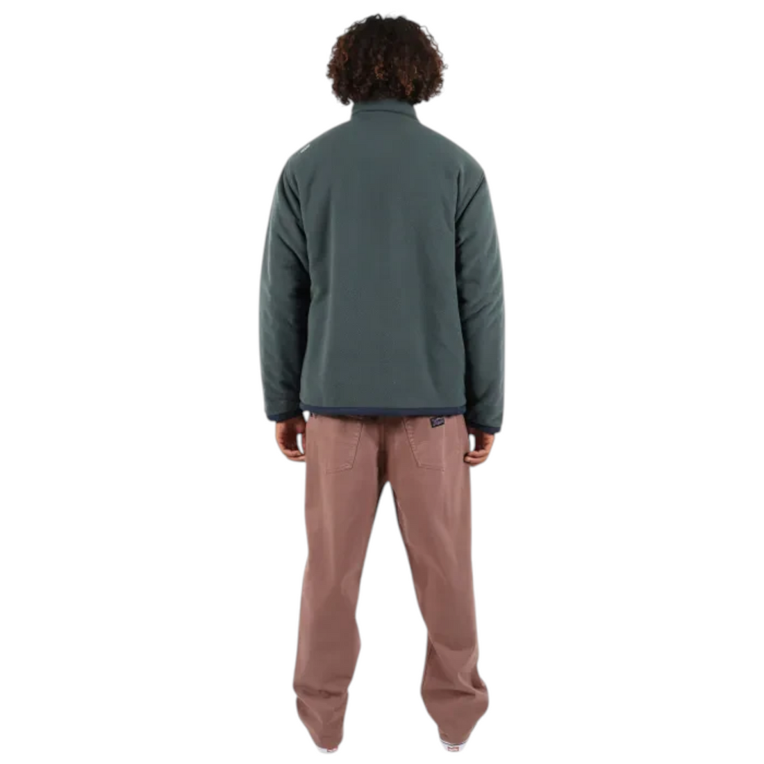 Homme portant la doudoune réversible Born2ride Oxbow Switch-wrm bleu marine en polaire vue de dos