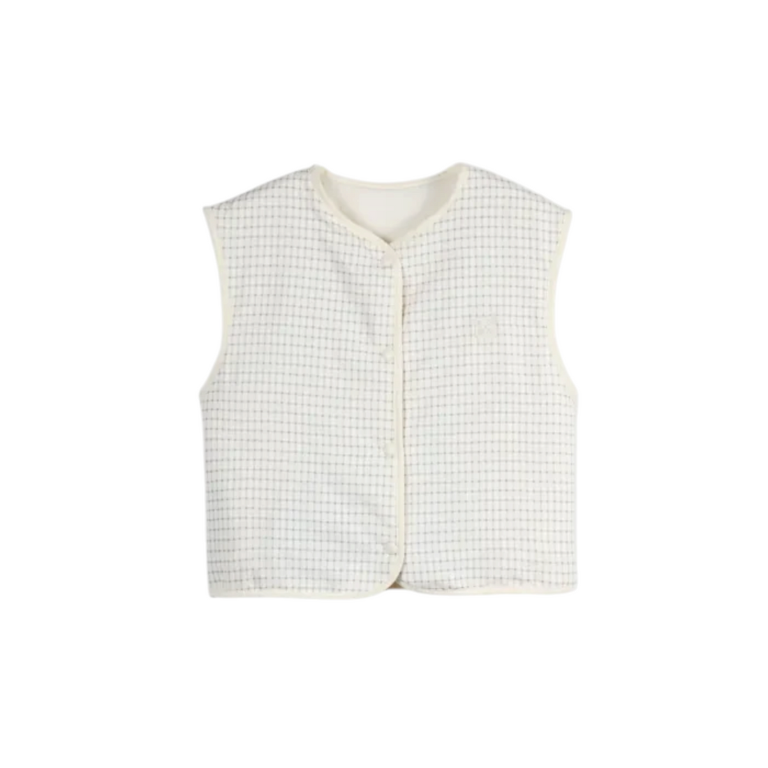 Gilet réversible Born2ride Oxbow Twin couleur Snow avec motif vichy et finition sherpa