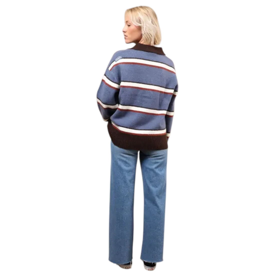 Jean femme Born2ride Oxbow Mariner-pt bleu indigo coupe droite en denim stretch avec ourlet effiloché