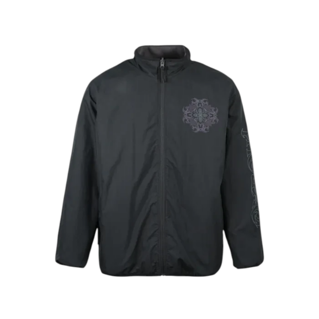 Veste polaire réversible noire Oxbow Rituals-wrm disponible chez Born2ride avec logo graphique sur la poitrine