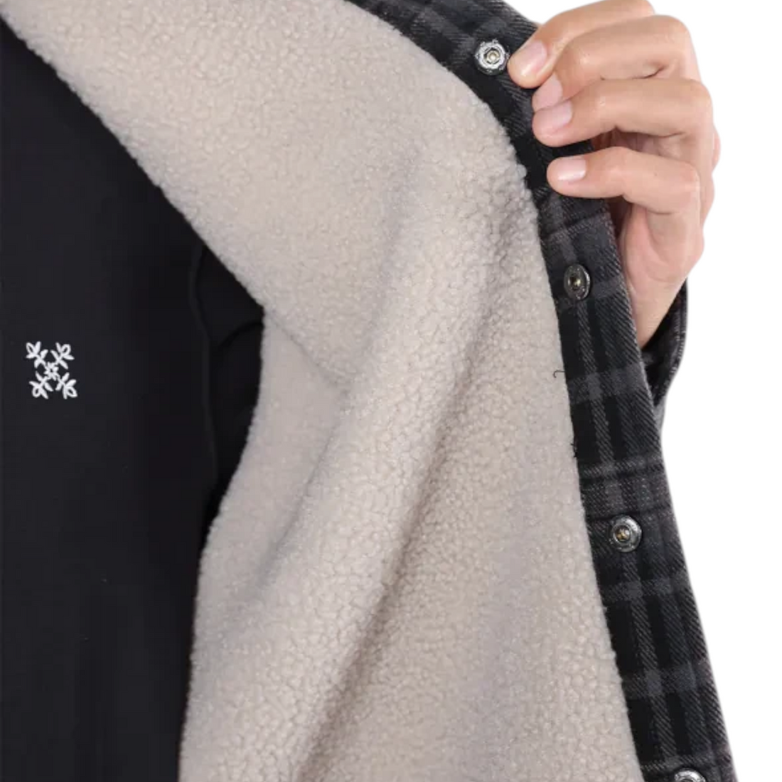 Surchemise Born2ride Oxbow Getaway-osh noire en flanelle de coton avec doublure chaude en polyester
