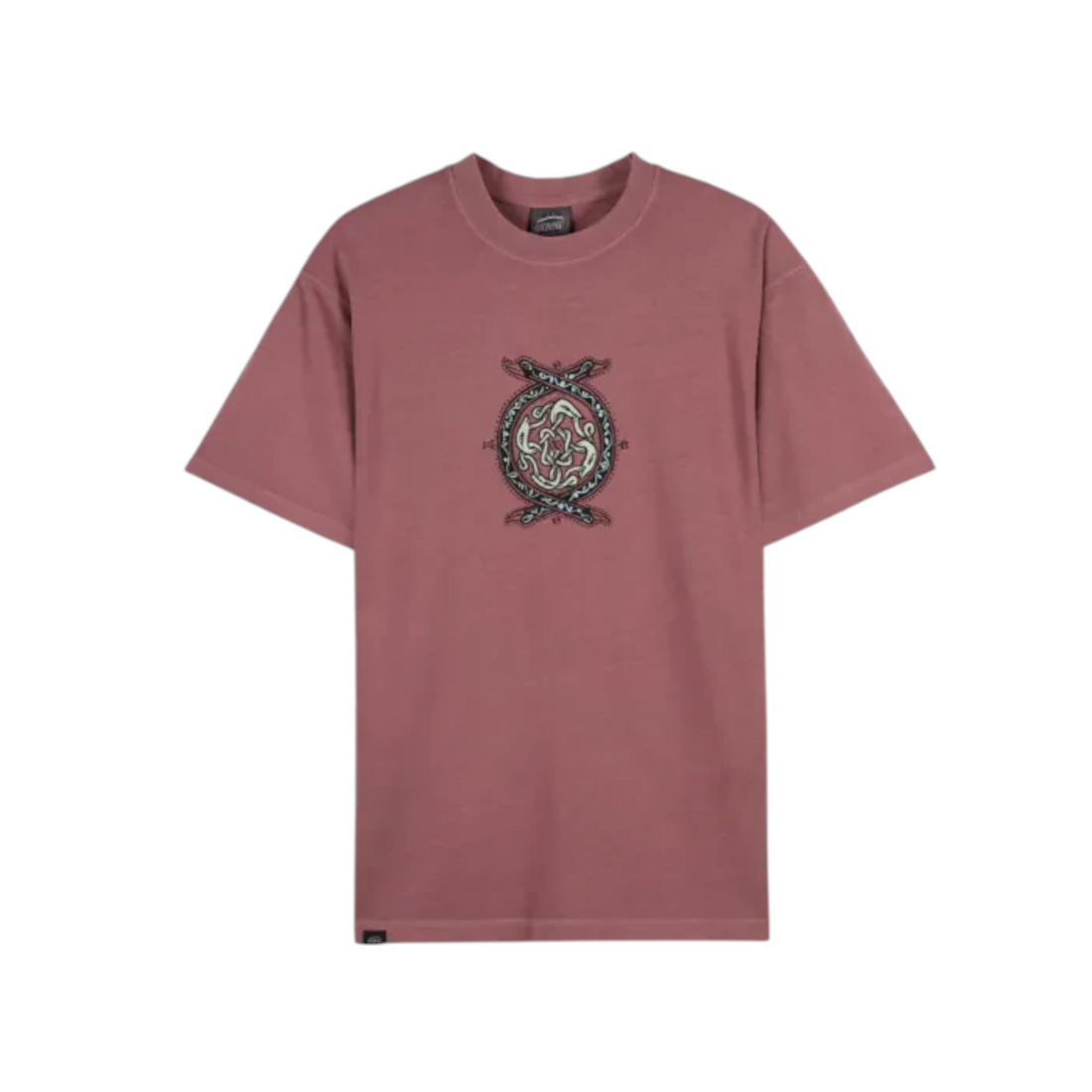 T-shirt Born2ride Oxbow Snake en coton biologique rose taupe avec motif graphique central