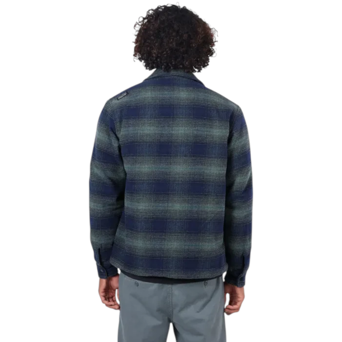 Veste Born2ride Oxbow Ventura à carreaux bleu marine et vert, coupe droite en mélange de laine et polyester recyclé