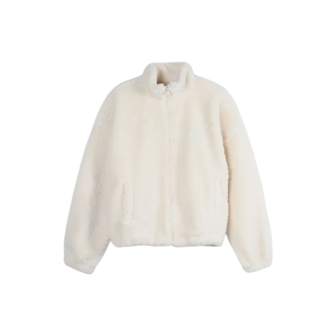 Veste sherpa zippée Born2ride Oxbow Sanna-wrm en polyester recyclé blanc cassé avec col montant et poches