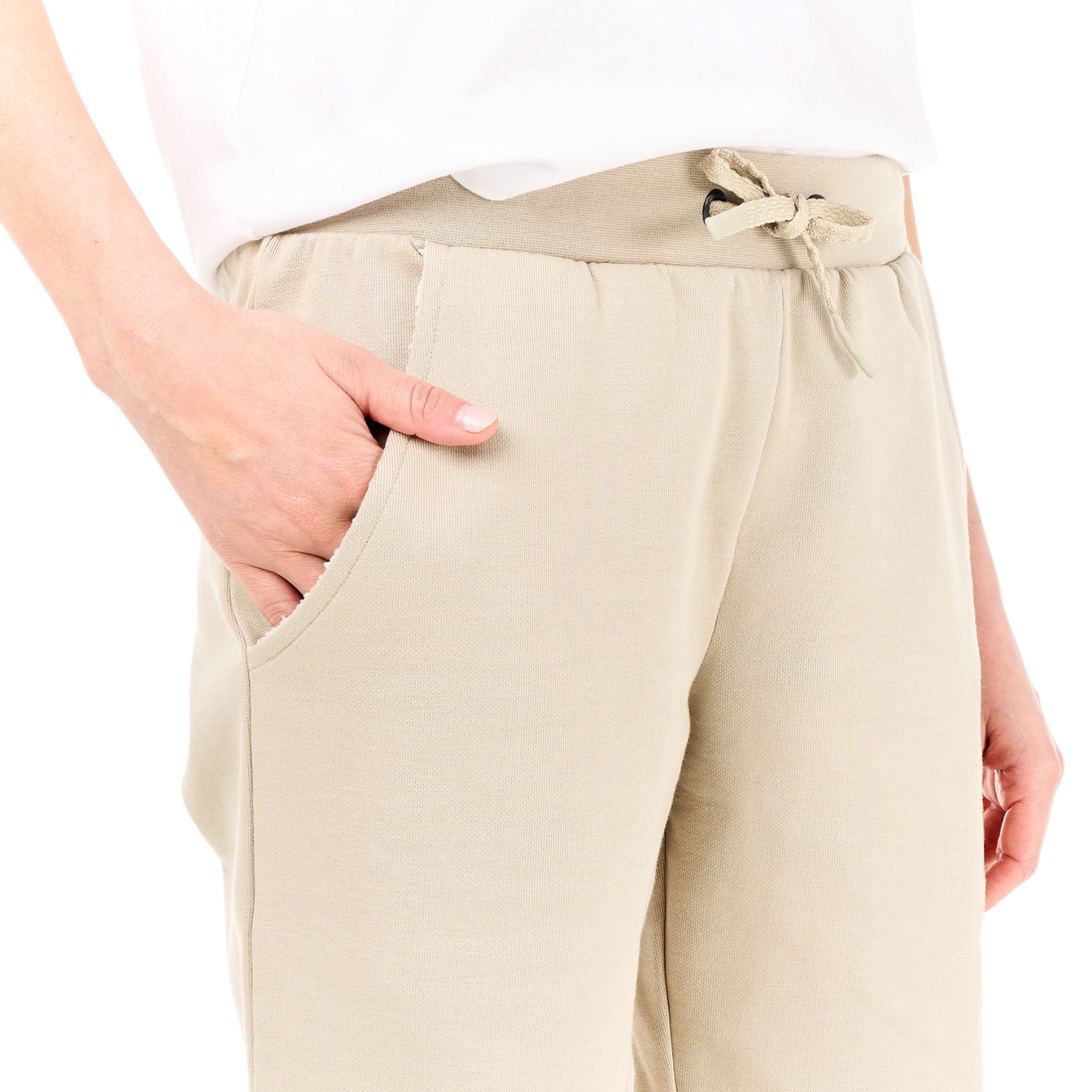 Pantalon femme Born2ride Picture Organic Cocoon en beige, coupe confortable avec cordon de serrage et poches latérales
