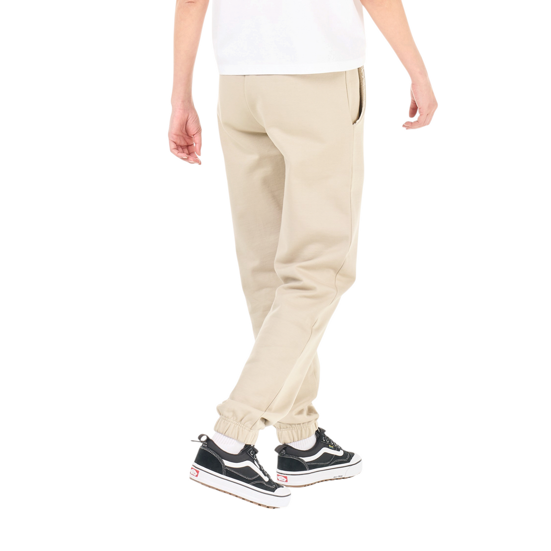 Pantalon de jogging Born2ride Picture Organic Cocoon couleur beige, coupe confortable avec chevilles élastiquées