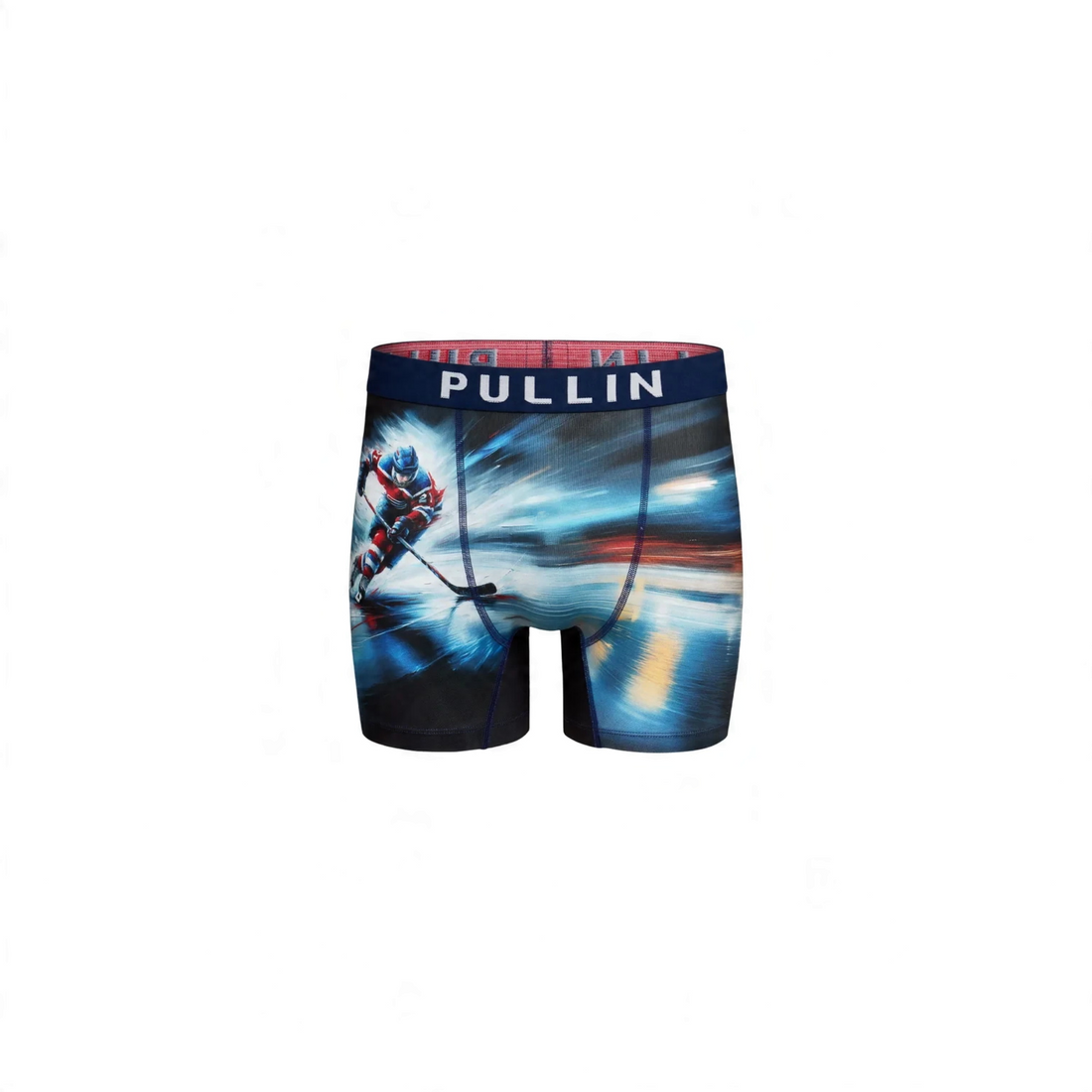 Boxer homme Born2ride Pull-in Fashion 2 Faceoff avec imprimé hockey sur glace et ceinture élastique logotée
