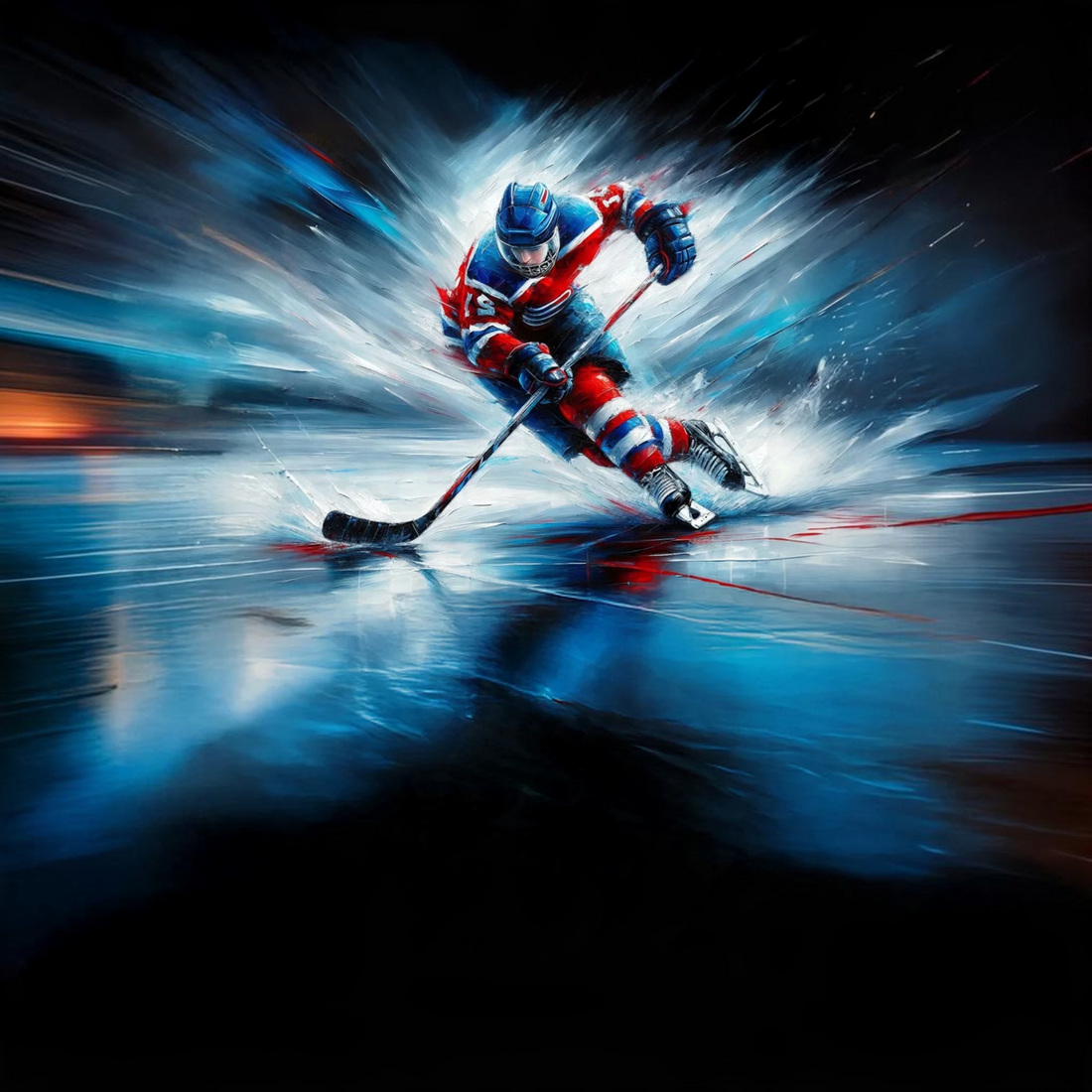 Boxer homme Born2ride Pull-in Fashion 2 Faceoff avec imprimé dynamique de joueur de hockey sur glace