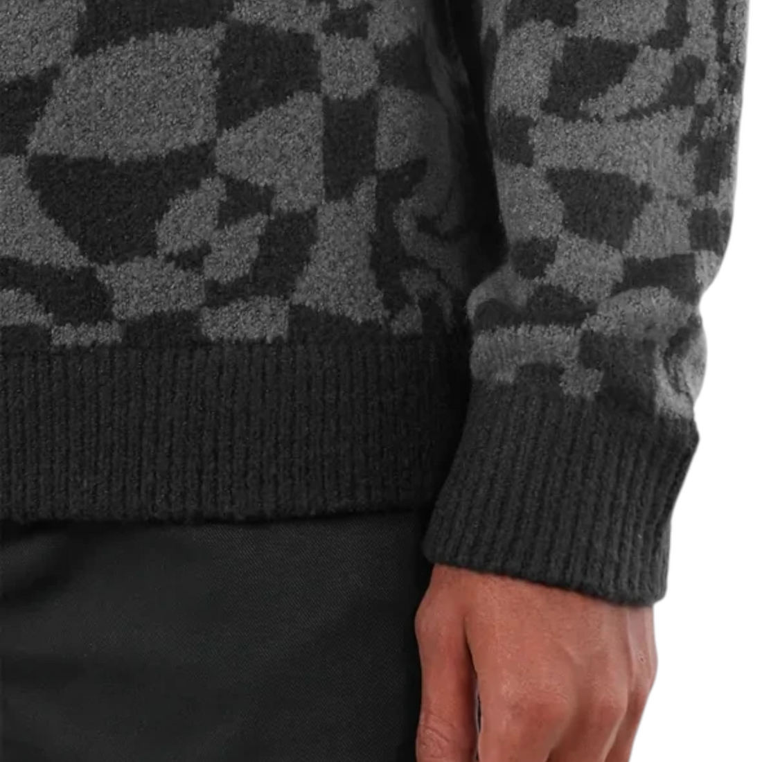 Pull Oxbow Twist-jp noir à motif géométrique en tricot souple, disponible chez Born2ride