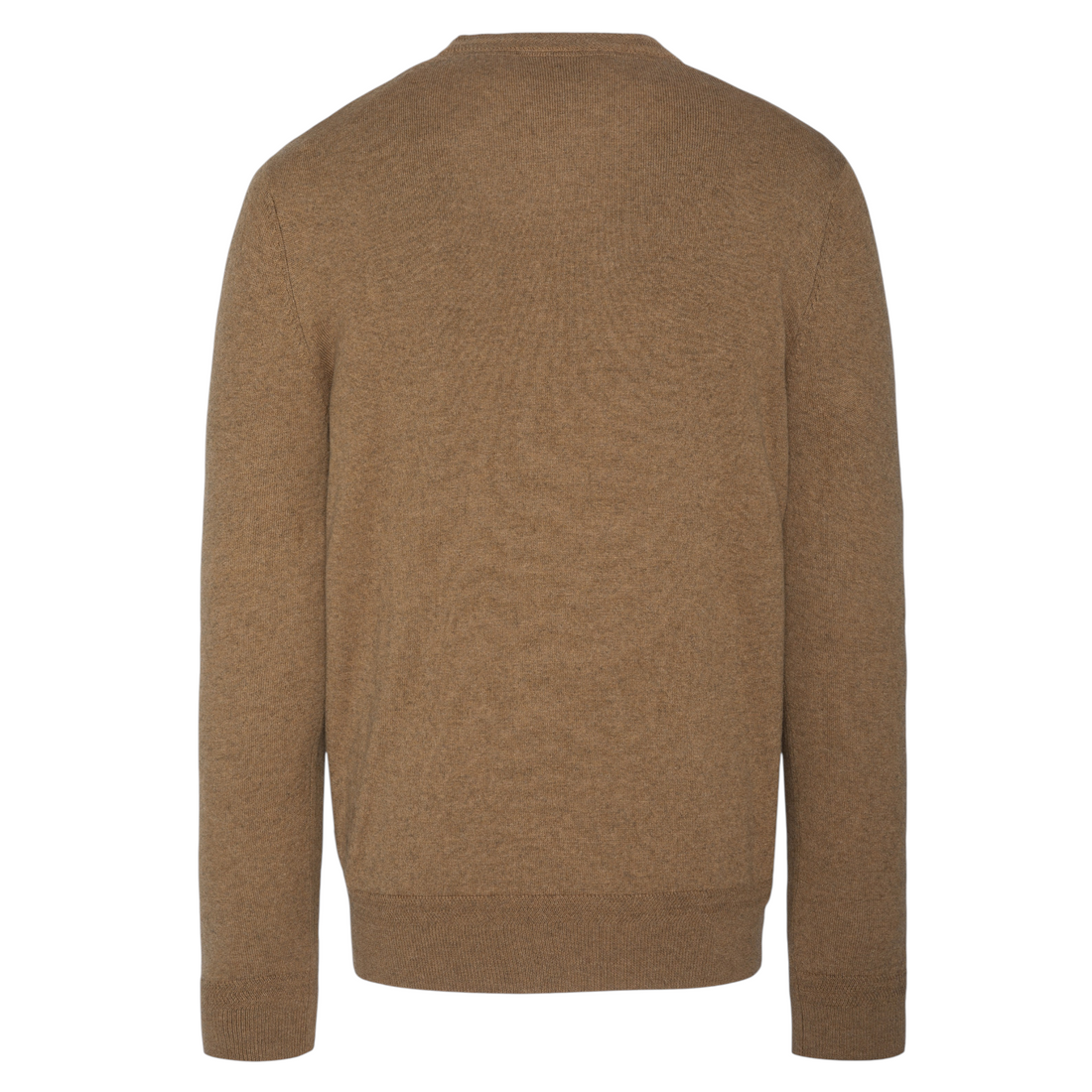 Vue arrière du pull Born2ride Schott Plbeal1 en maille fine camel avec col rond et coupe droite