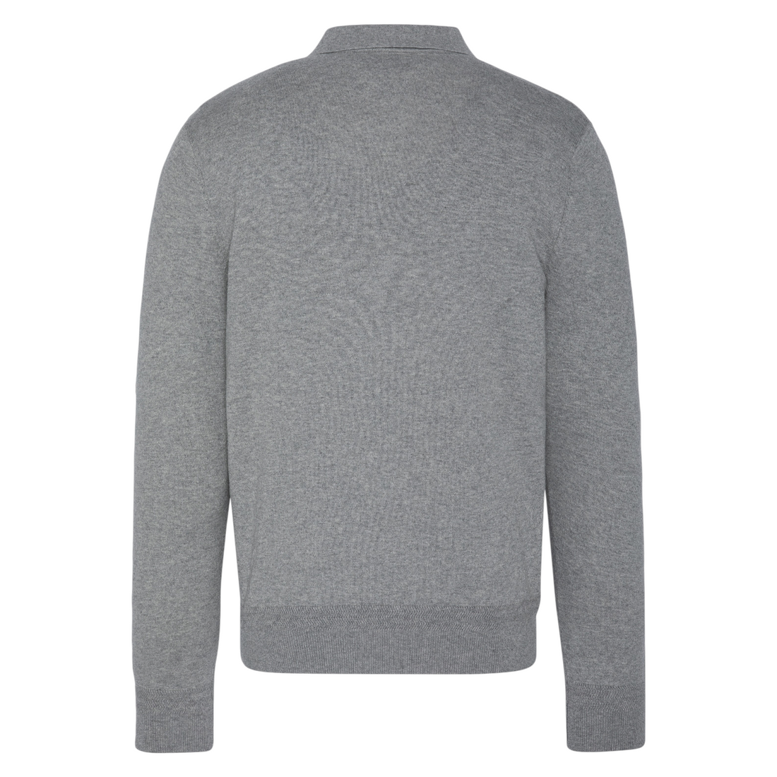 Vue arrière du pull Born2ride Schott Plbeal7 gris chiné en maille fine avec col polo