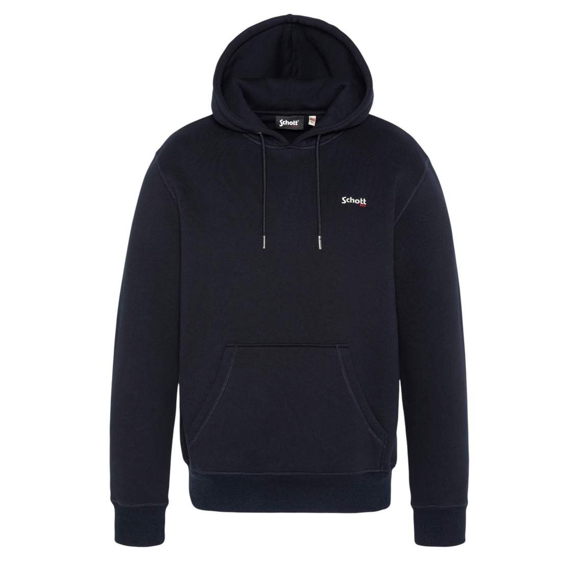 Sweat à capuche Born2ride Schott Swcasual2 bleu marine en molleton épais avec poche kangourou et logo brodé