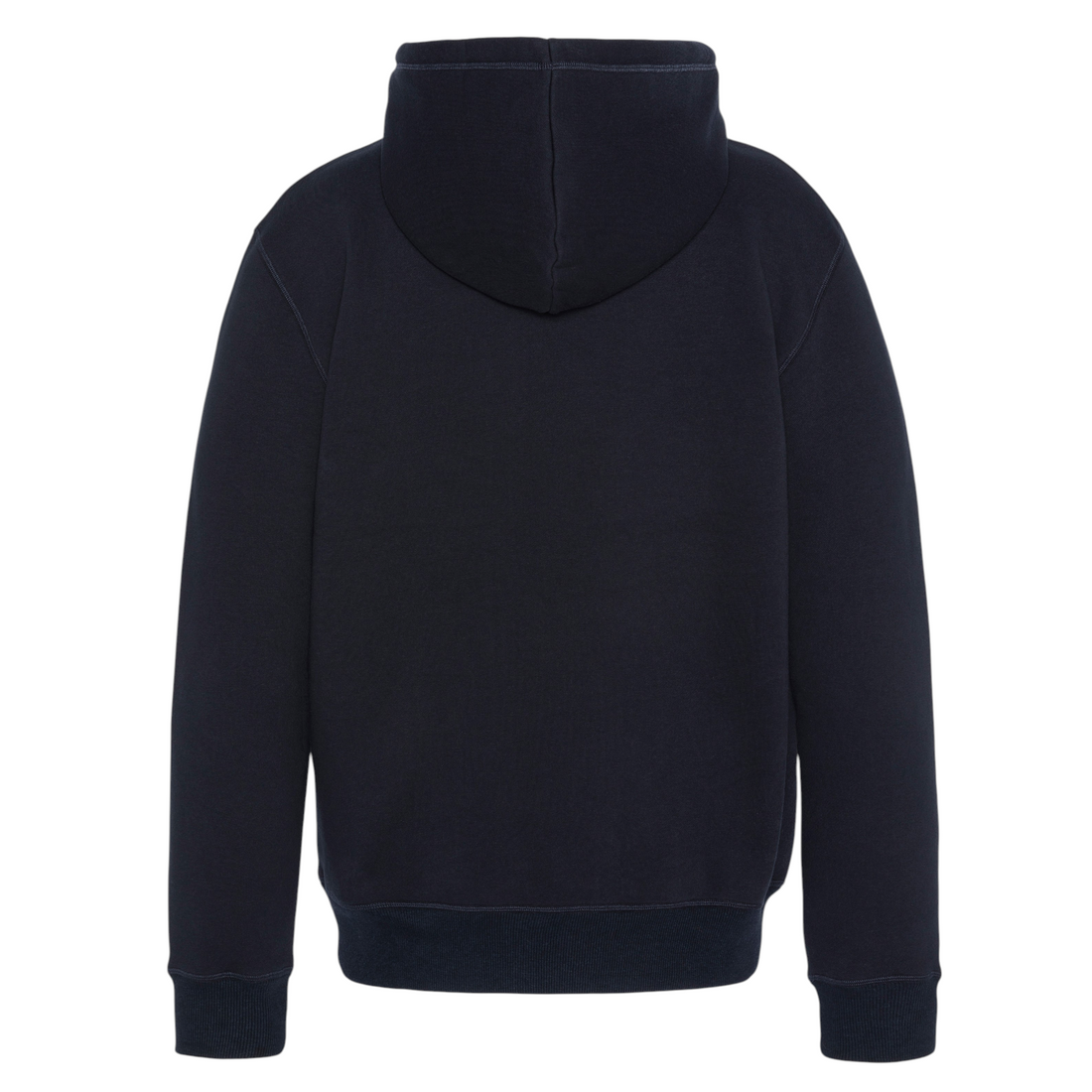 Vue arrière du sweat à capuche Born2ride Schott Swcasual2 en molleton épais bleu marine avec coupe droite