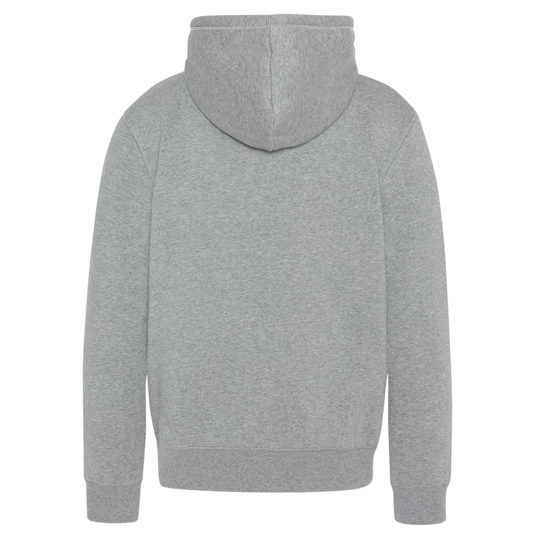 Vue arrière du sweat à capuche Born2ride Schott Swcasual2 en molleton épais gris chiné avec capuche et bords-côtes