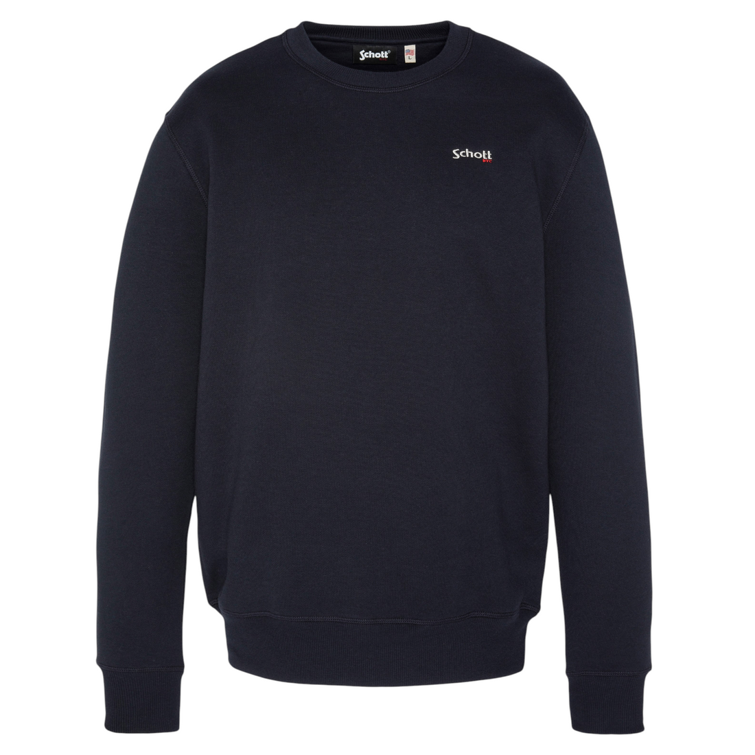 Sweatshirt Born2ride Schott Swcasual1 bleu marine en molleton épais avec col rond et logo brodé sur la poitrine