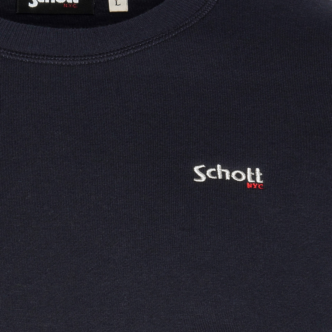 Sweatshirt Born2ride Schott Swcasual1 bleu marine en molleton épais avec logo brodé sur la poitrine
