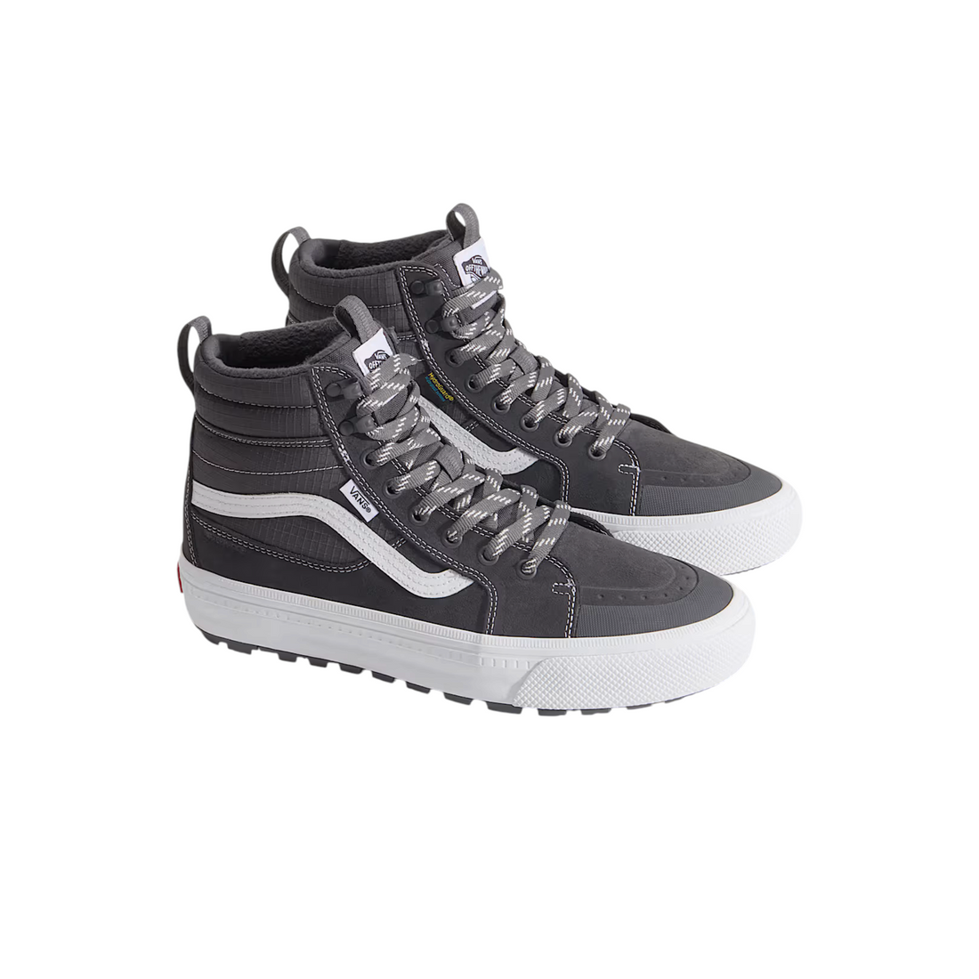 Sneakers montantes Born2ride Vans Sk8-Hi MTE gris foncé imperméables et isolées avec semelle crantée blanche