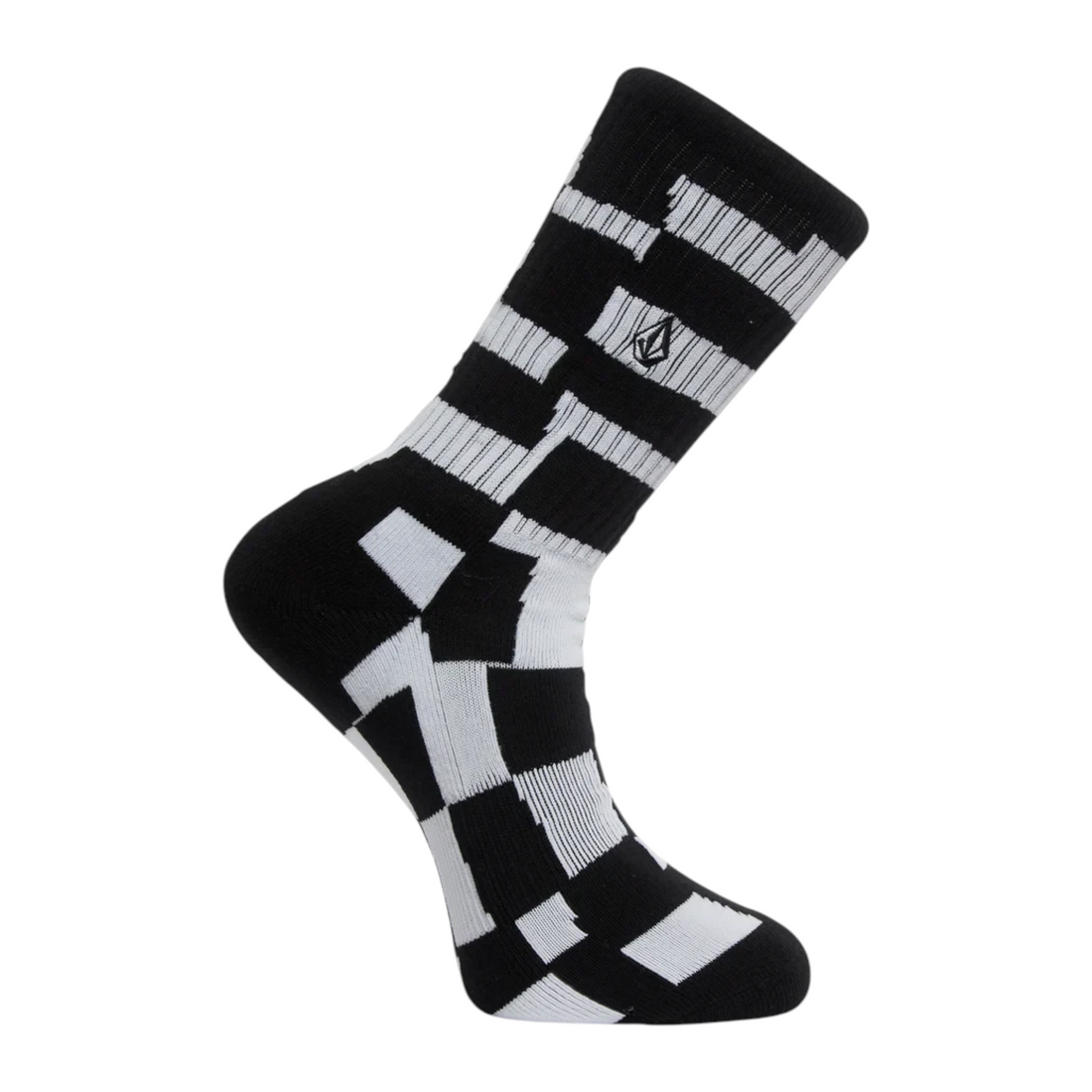 Chaussettes enfant Born2ride Volcom Fa Carrau à motif damier noir et blanc avec logo brodé