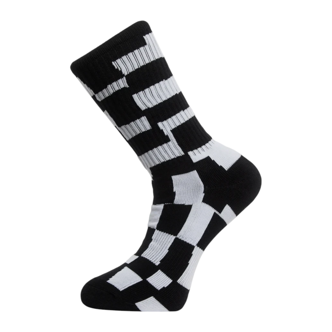 Chaussettes enfant Born2ride Volcom Fa Carrau à motif géométrique noir et blanc avec renforts au talon et orteils