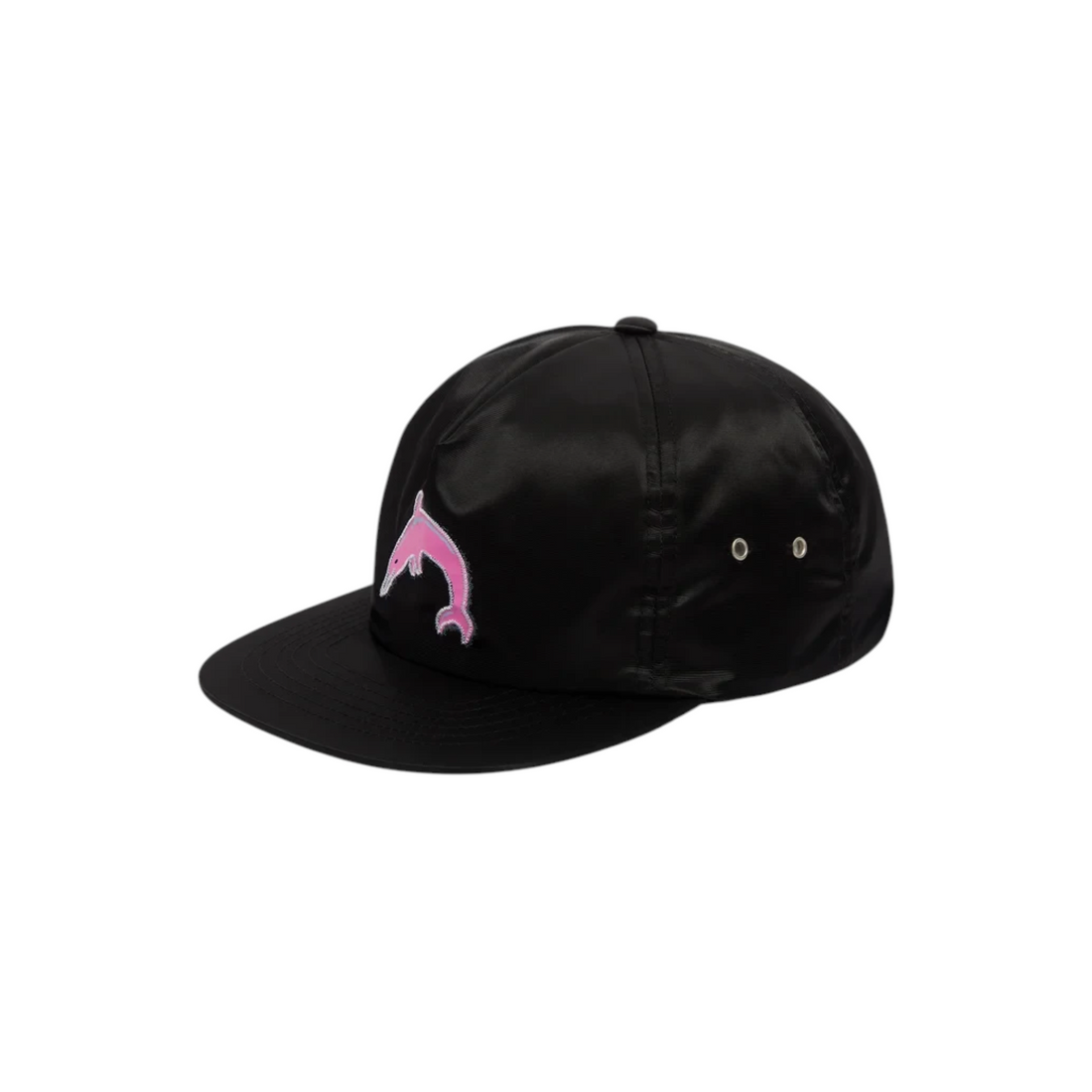 Casquette Born2ride Volcom Fa Ozzy noire avec broderie dauphin rose sur le devant