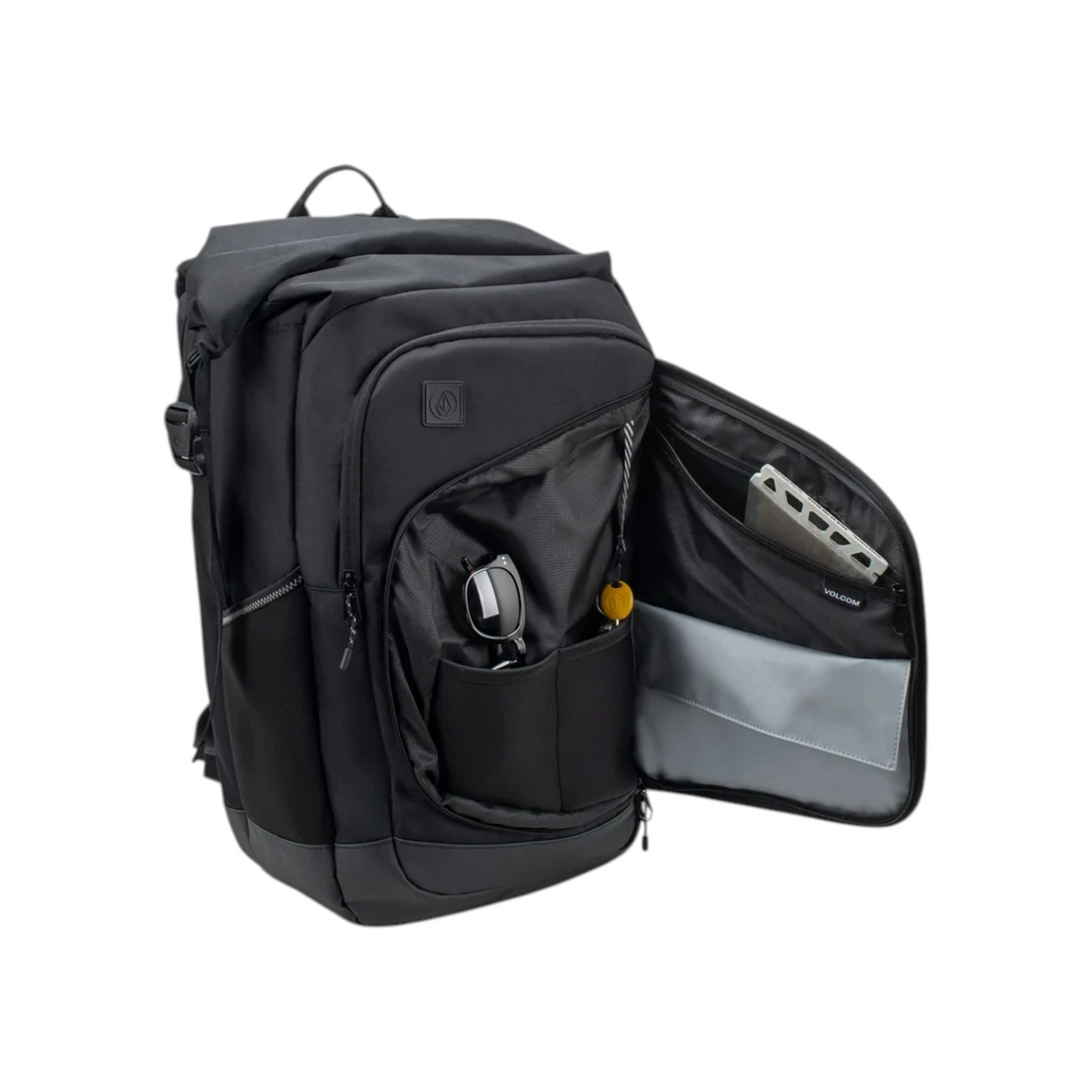 Sac à dos étanche noir Volcom Forecast de Born2ride avec compartiments organisés et ouverture zippée