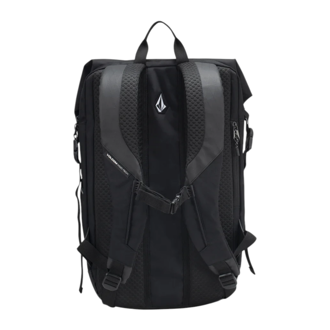 Sac à dos étanche noir Born2ride Volcom Forecast avec bretelles rembourrées et logo sur le panneau arrière